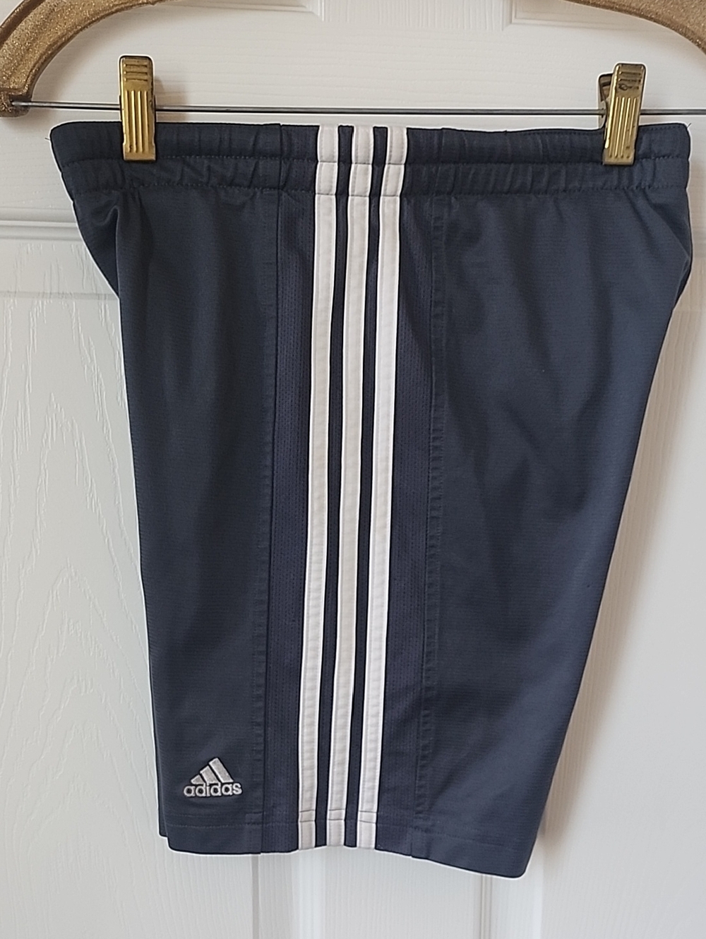 adidas Boy’s Gray Athletic Lined Shorts with Zip Back Pocket - Size Small